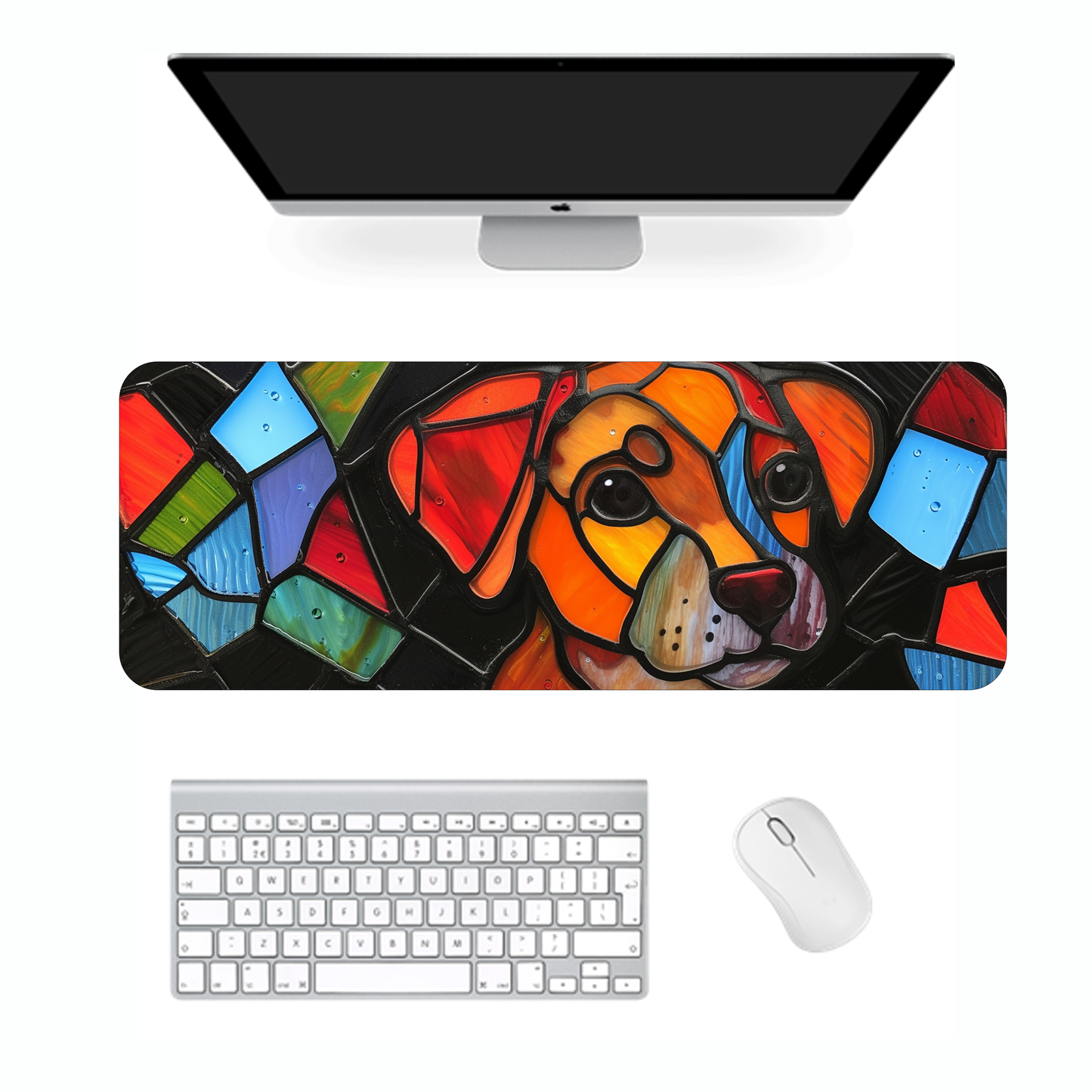 Colorful Puppy Gaming Mouse Pad